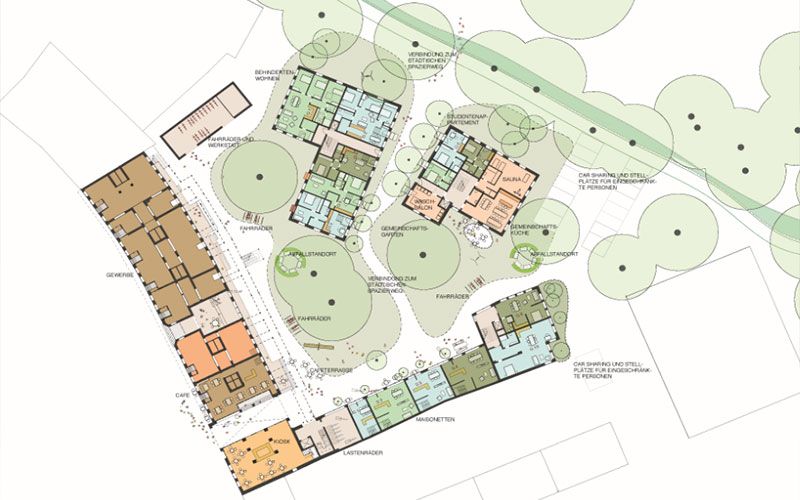 Genossenschaftlich entwickeltes Wohnquartier in der Wilhelmstraße